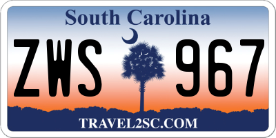 SC license plate ZWS967