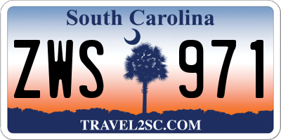 SC license plate ZWS971