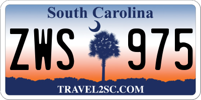 SC license plate ZWS975