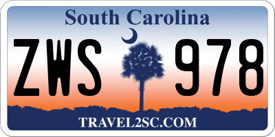 SC license plate ZWS978