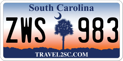 SC license plate ZWS983
