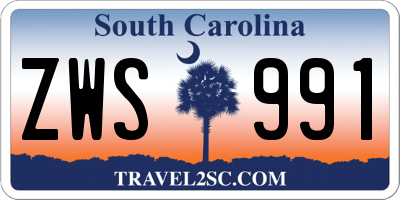 SC license plate ZWS991