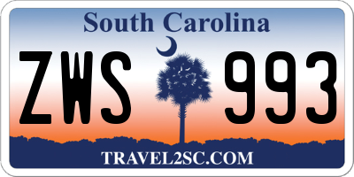 SC license plate ZWS993
