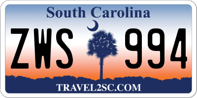SC license plate ZWS994