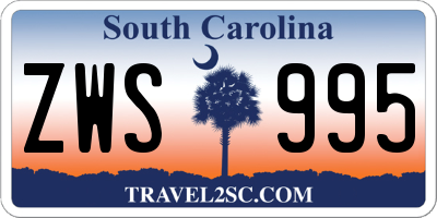 SC license plate ZWS995