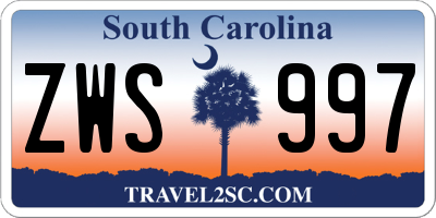 SC license plate ZWS997