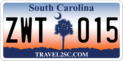 SC license plate ZWT015