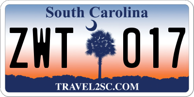 SC license plate ZWT017