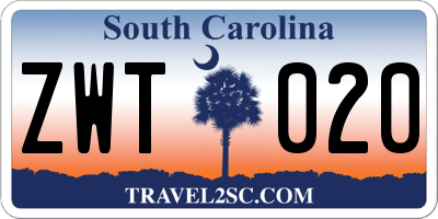 SC license plate ZWT020