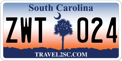 SC license plate ZWT024