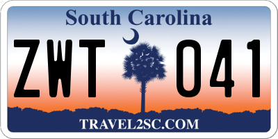 SC license plate ZWT041
