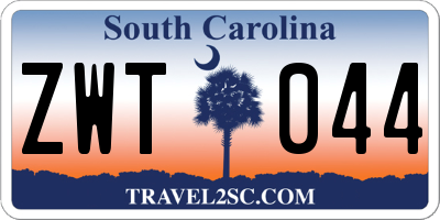 SC license plate ZWT044