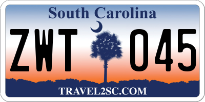 SC license plate ZWT045