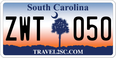 SC license plate ZWT050