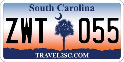 SC license plate ZWT055