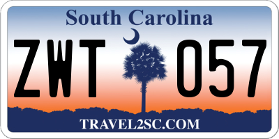 SC license plate ZWT057