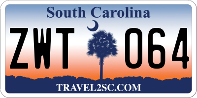 SC license plate ZWT064