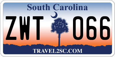 SC license plate ZWT066