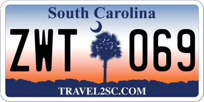 SC license plate ZWT069
