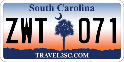SC license plate ZWT071