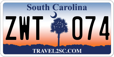 SC license plate ZWT074