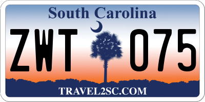 SC license plate ZWT075