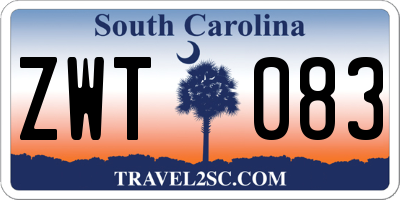 SC license plate ZWT083