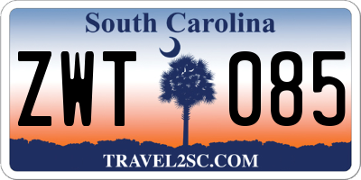 SC license plate ZWT085