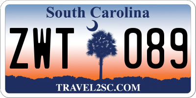 SC license plate ZWT089