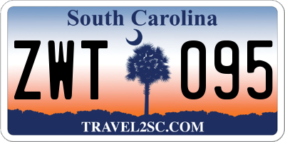 SC license plate ZWT095