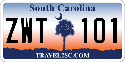 SC license plate ZWT101