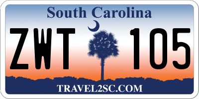 SC license plate ZWT105