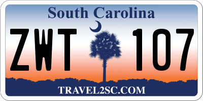 SC license plate ZWT107