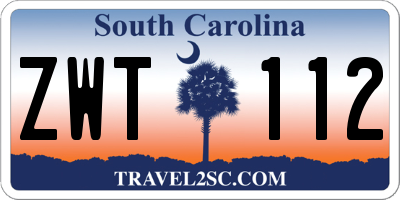 SC license plate ZWT112