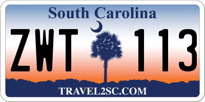 SC license plate ZWT113