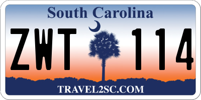 SC license plate ZWT114