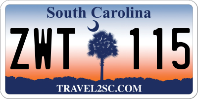 SC license plate ZWT115