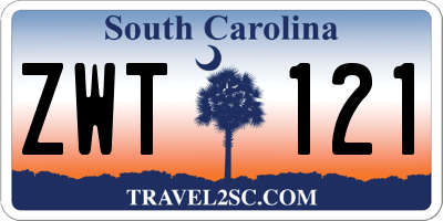 SC license plate ZWT121