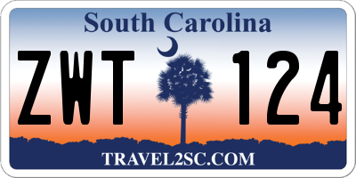 SC license plate ZWT124