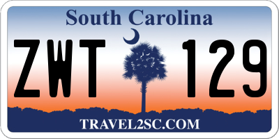 SC license plate ZWT129