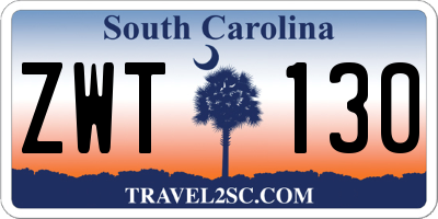 SC license plate ZWT130