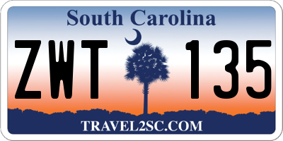 SC license plate ZWT135