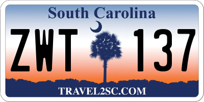 SC license plate ZWT137