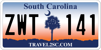 SC license plate ZWT141