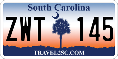 SC license plate ZWT145