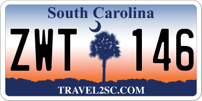 SC license plate ZWT146