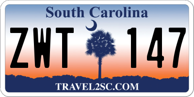 SC license plate ZWT147