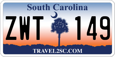 SC license plate ZWT149
