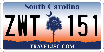 SC license plate ZWT151