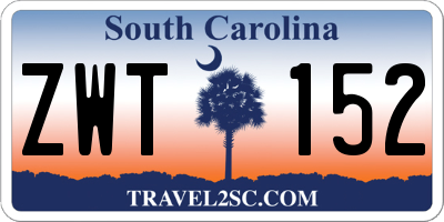 SC license plate ZWT152